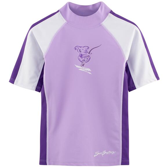 SunBusters Girls 12/18 Month Short Sleeve Rash Guard UPF 50+ Purple Mimosa NWT - Picture 1 of 1
